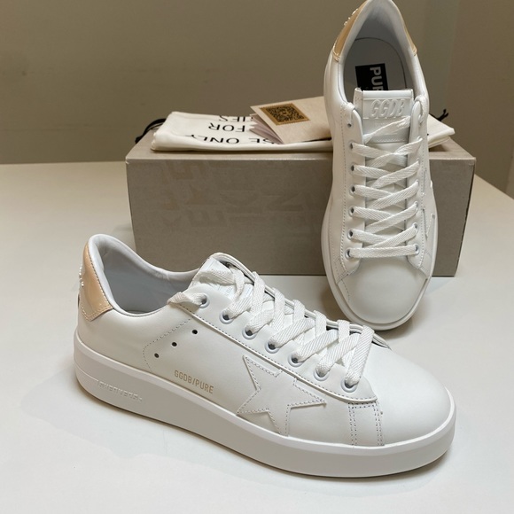 Golden Goose Shoes - Golden Goose Pure Star Sneaker White/Creamy White Heel sz 40 NIB